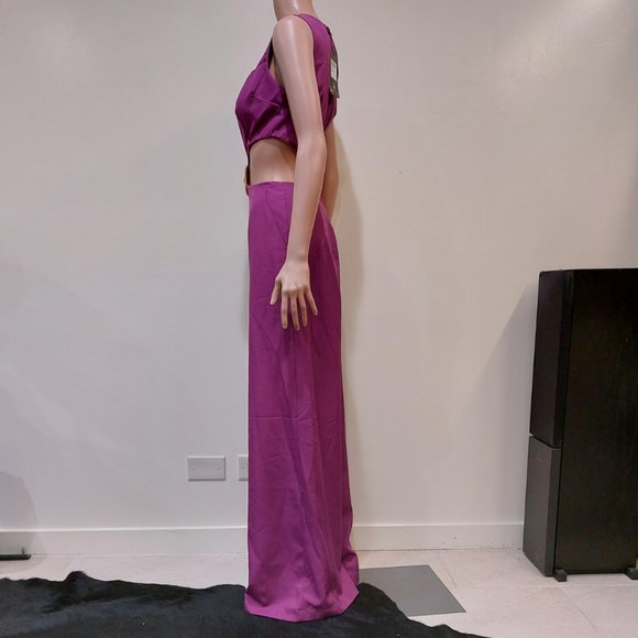 💥SHOWSTOPPER💥Sleevless Cut Out Wide Leg Jumpsuit in Magenta - Picture 9 of 16